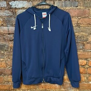 Nike dry fit lightweight zip up jacket in small navy